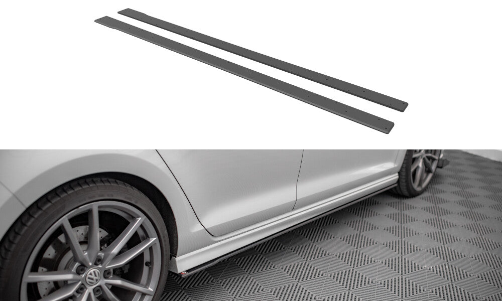 Street Pro Seitenschweller passend für VW Golf R Mk7 schwarz matt