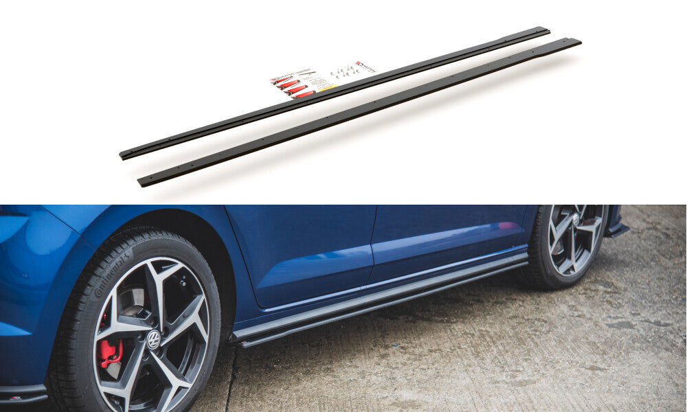 Street Pro Seitenschweller passend für VW Polo GTI Mk6 schwarz matt