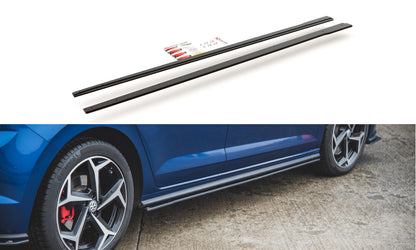 Street Pro Seitenschweller passend für VW Polo GTI Mk6 schwarz matt