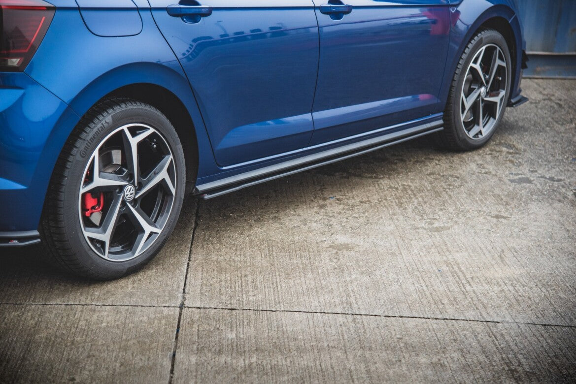 Street Pro Seitenschweller passend für VW Polo GTI Mk6 schwarz matt