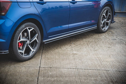 Street Pro Seitenschweller passend für VW Polo GTI Mk6 schwarz matt