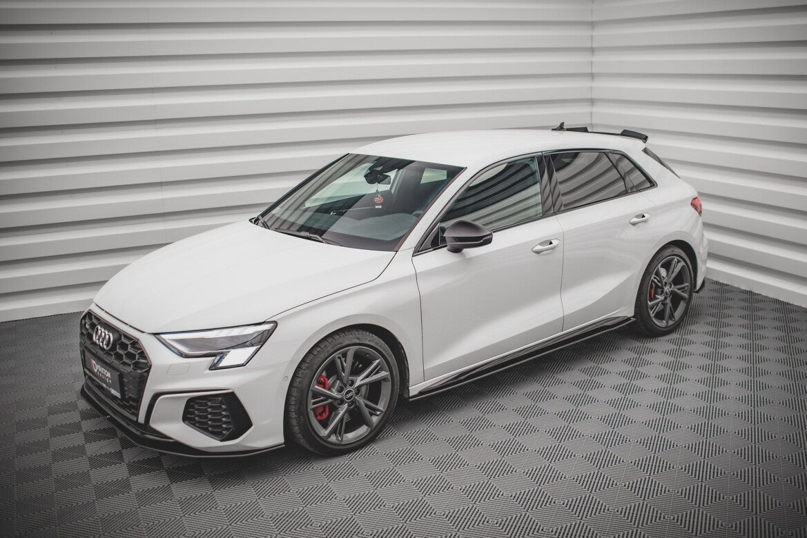 Street Pro Seitenschweller V.1 passend für Audi S3 / A3 S-Line 8Y / 8Y FL schwarz matt