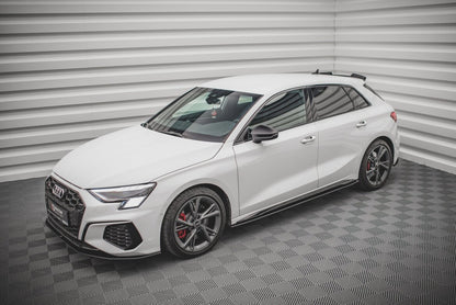 Street Pro Seitenschweller V.1 passend für Audi S3 / A3 S-Line 8Y / 8Y FL schwarz matt