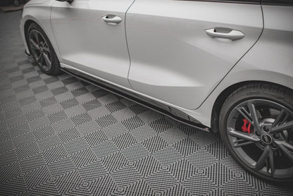 Street Pro Seitenschweller V.1 passend für Audi S3 / A3 S-Line 8Y / 8Y FL schwarz matt