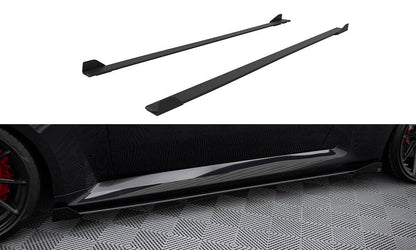 Street Pro Seitenschweller V.1 passend für BMW M2 G87 schwarz matt + Hochglanz Flaps