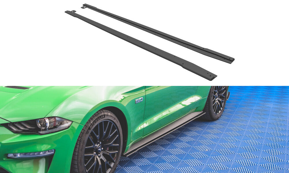 Street Pro Seitenschweller V.1 passend für Ford Mustang GT Mk6 FL schwarz matt