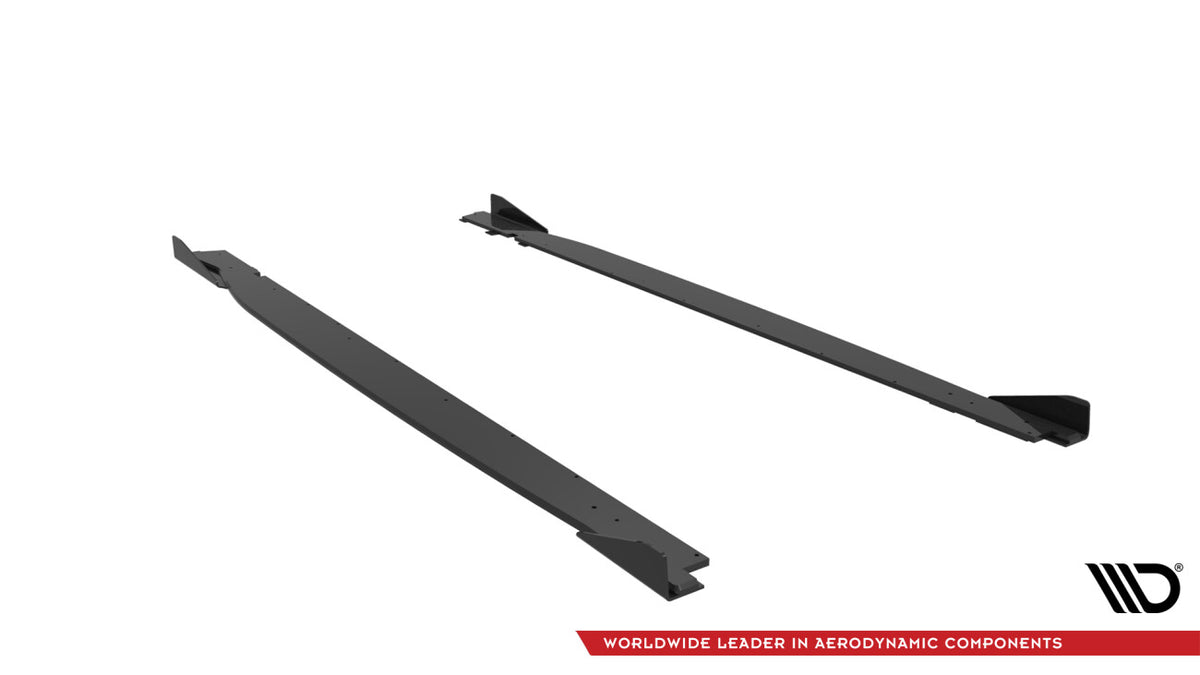 Street Pro Seitenschweller V.1 passend für Subaru BRZ Mk2 schwarz matt + Hochglanz Flaps