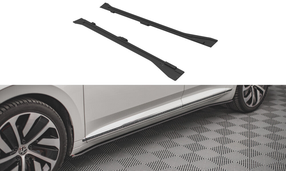 Street Pro Seitenschweller V.1 passend für VW Arteon R/ R-Line Limousine / Shooting Brake Mk1 FL schwarz matt