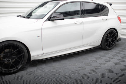 Street Pro Seitenschweller V.2 passend für BMW 1er F20 M135i / M140i / M-Paket schwarz matt + Hochglanz Flaps