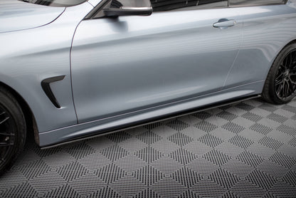 Street Pro Seitenschweller V.2 passend für BMW 4er Coupe / Gran Coupe / Cabrio M-Paket F32 / F36 / F33 schwarz matt