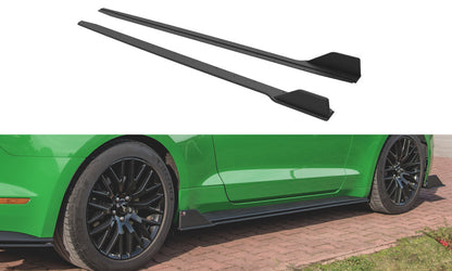 Street Pro Seitenschweller V.2 passend für Ford Mustang GT Mk6 FL schwarz matt