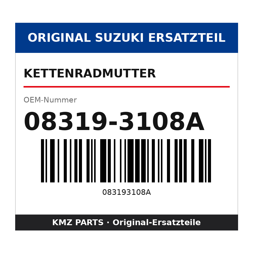 Suzuki Kettenradmutter 08319-3108A