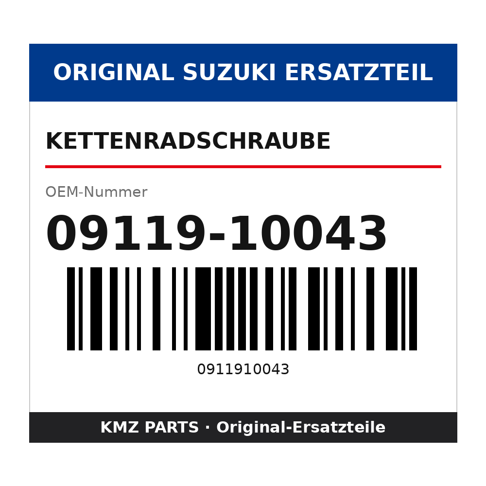 Suzuki Kettenradschraube 09119-10043