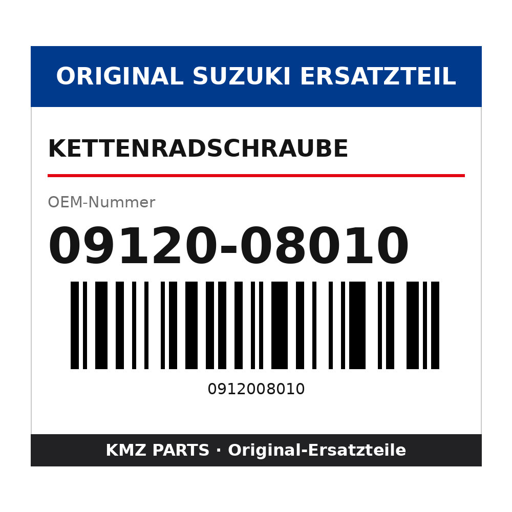 Suzuki Kettenradschraube 09120-08010