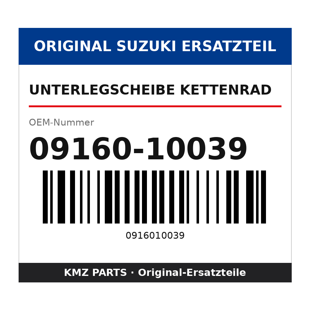 Suzuki Unterlegscheibe Kettenrad 09160-10039