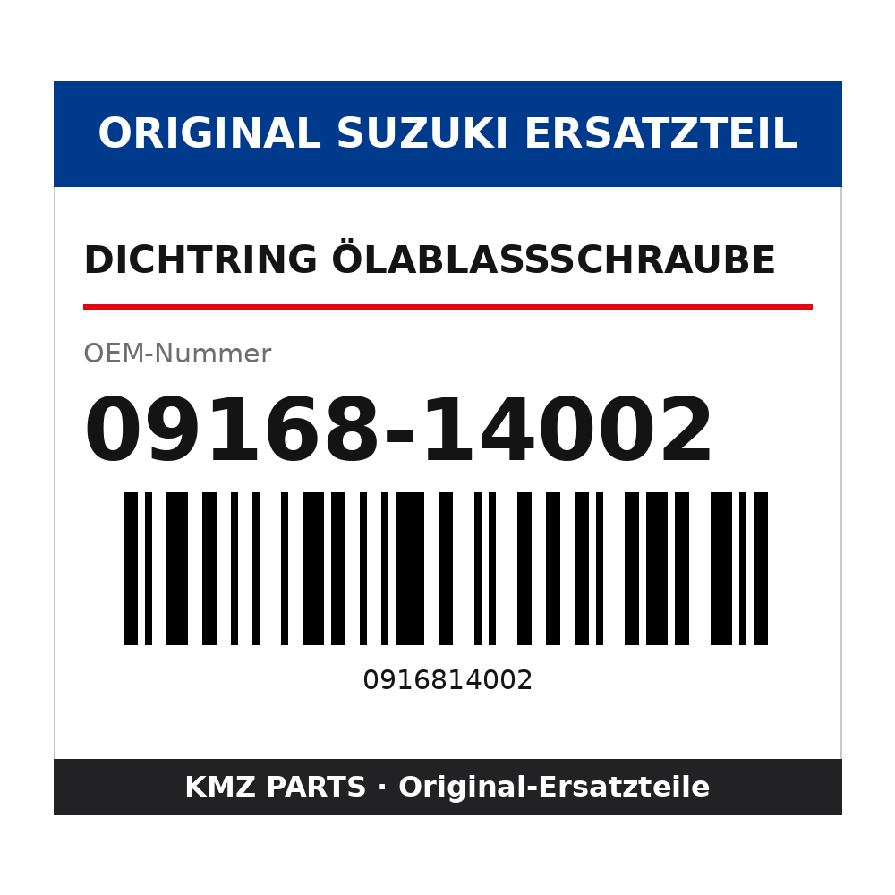 Suzuki Dichtring Ölablassschraube 09168-14002