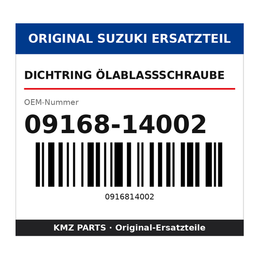 Suzuki Dichtring Ölablassschraube 09168-14002