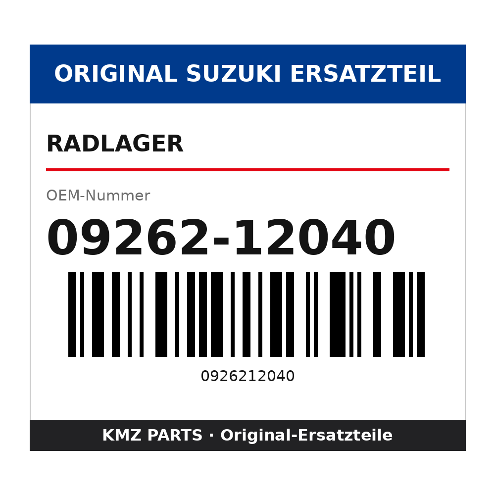 Suzuki Radlager 09262-12040