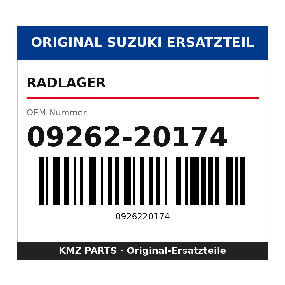 Suzuki Radlager 09262-20174