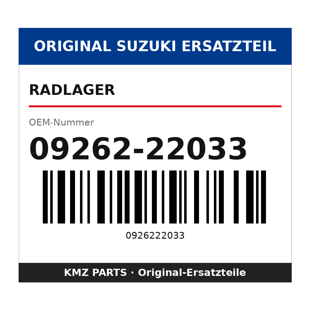 Suzuki Radlager 09262-22033