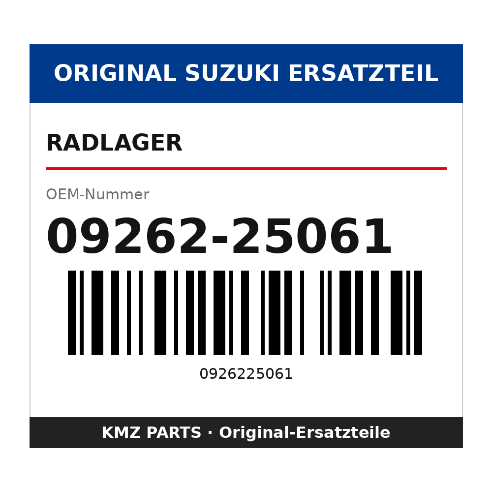 Suzuki Radlager 09262-25061