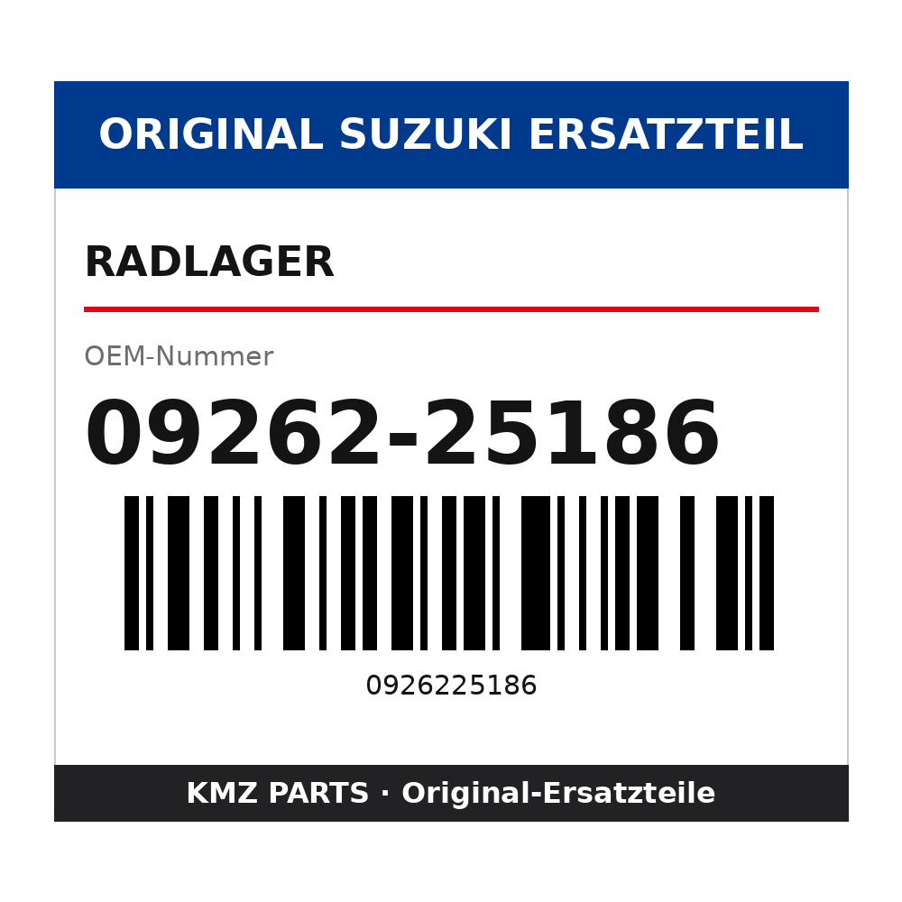 Suzuki Radlager 09262-25186