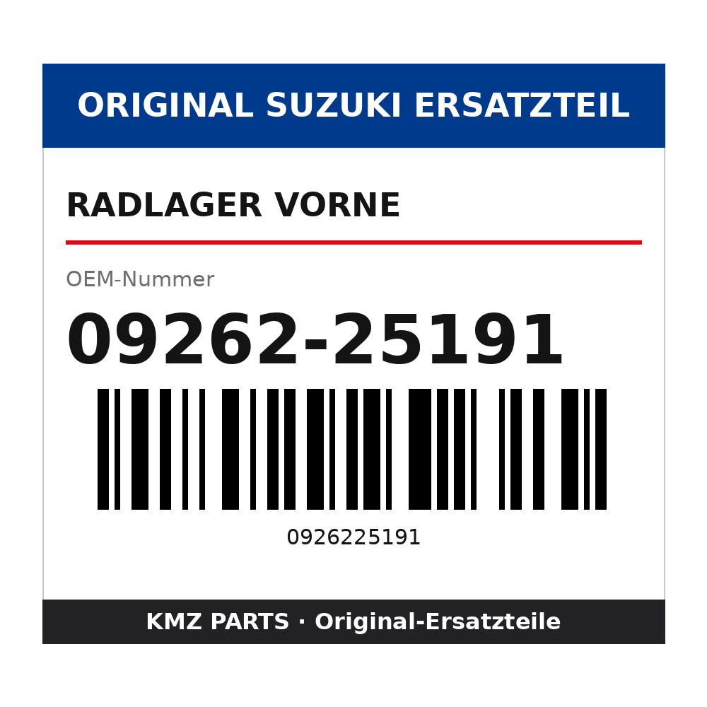 Suzuki Radlager vorne 09262-25191