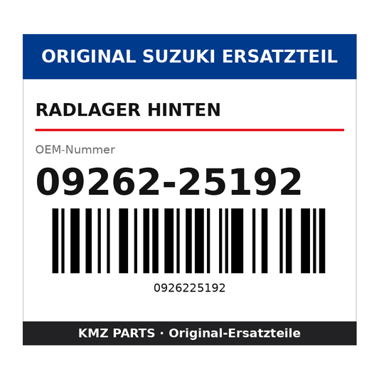 Suzuki Radlager hinten 09262-25192