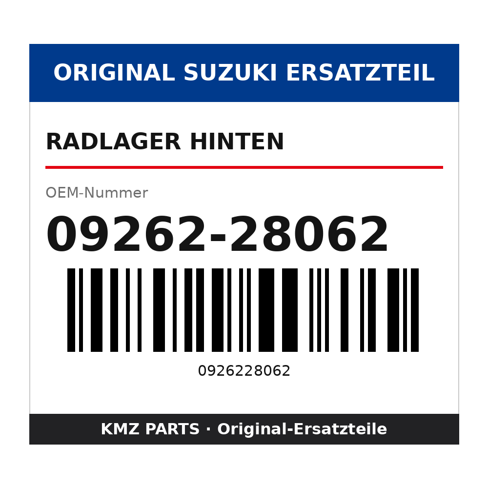 Suzuki Radlager hinten 09262-28062