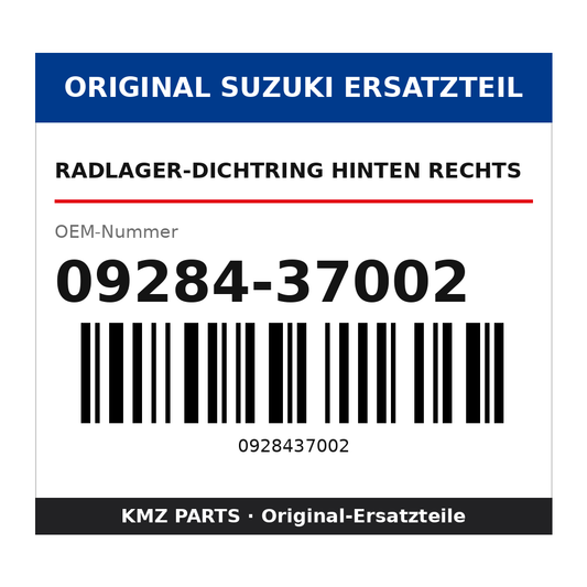 Suzuki Radlager-Dichtring hinten rechts 09284-37002