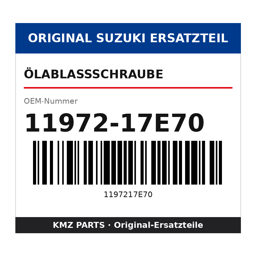 Suzuki Ölablassschraube 11972-17E70