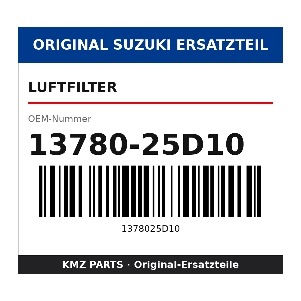 Suzuki Luftfilter 13780-25D10