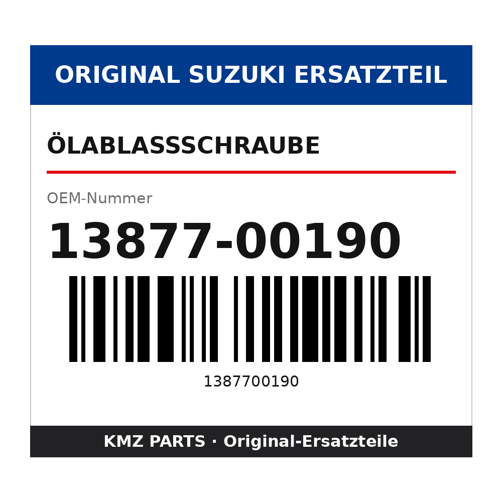 Suzuki Ölablassschraube 13877-00190