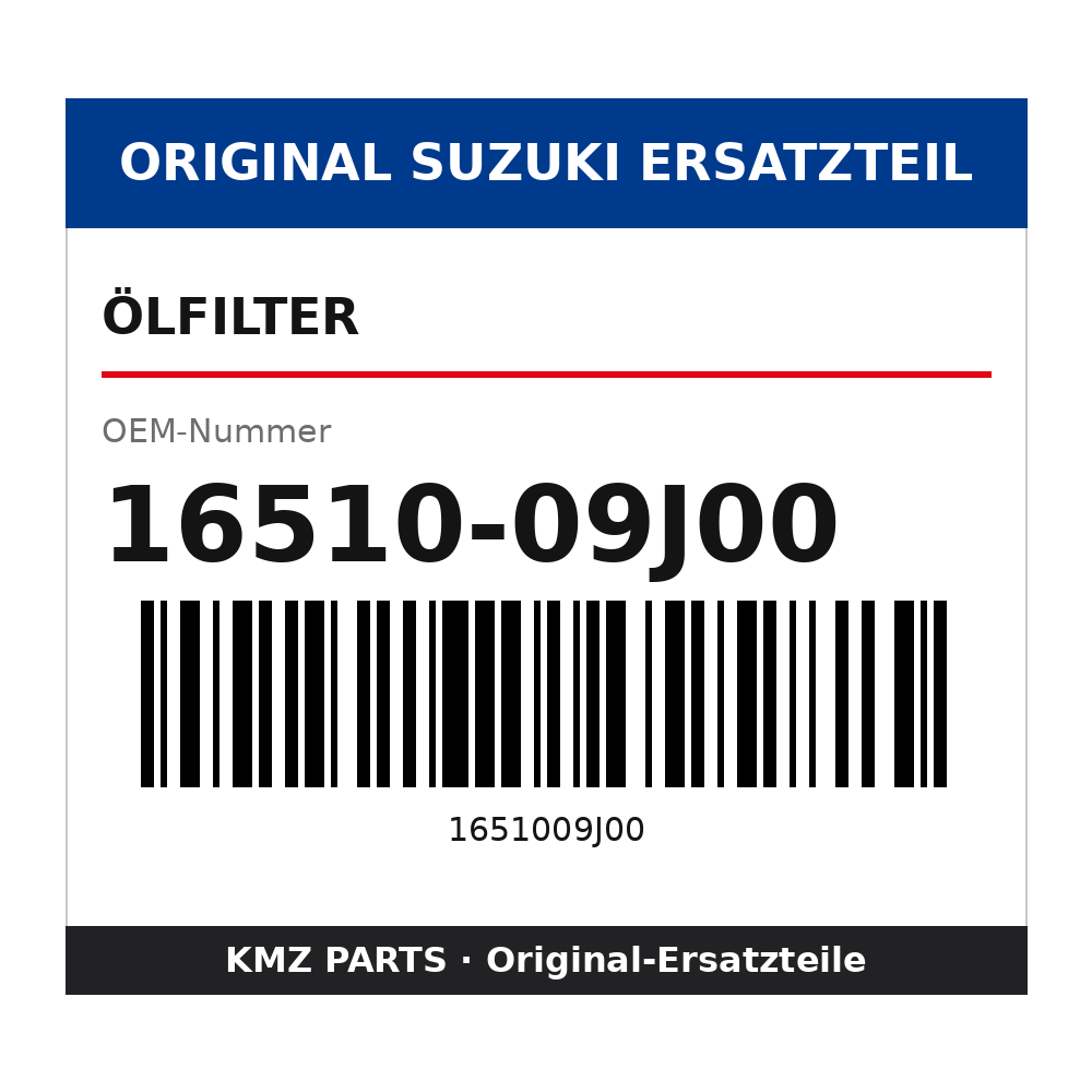 Suzuki Ölfilter 16510-09J00