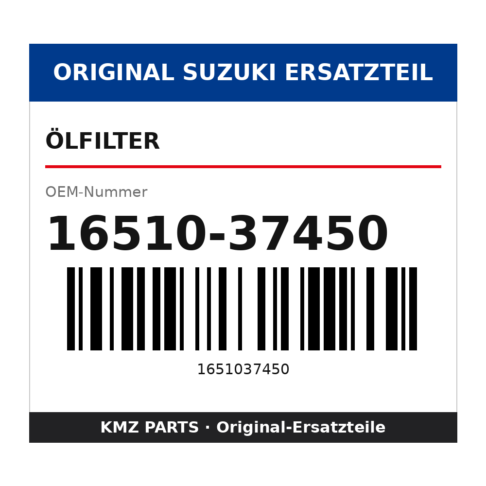 Suzuki Ölfilter 16510-37450