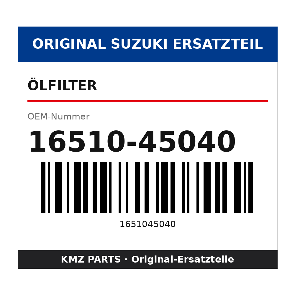 Suzuki Ölfilter 16510-45040