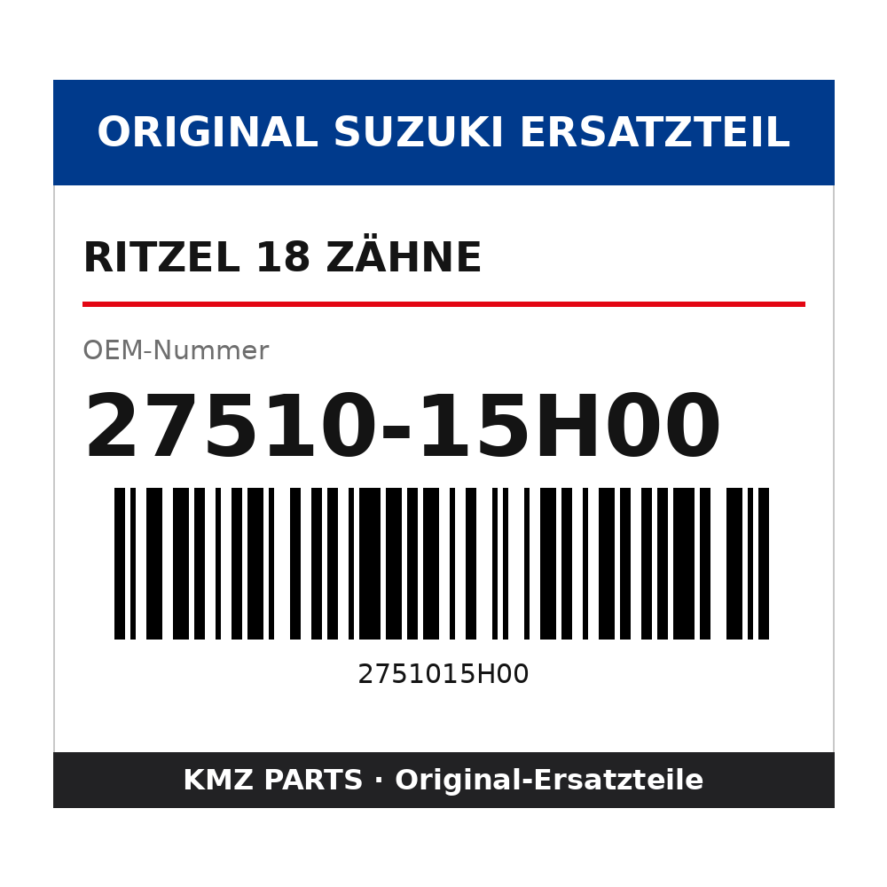 Suzuki Ritzel 18 Zähne 27510-15H00