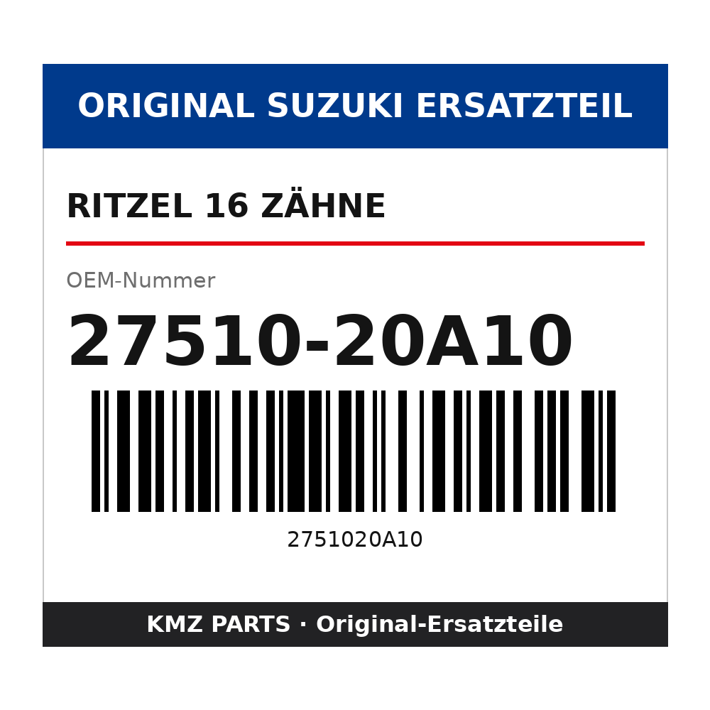 Suzuki Ritzel 16 Zähne 27510-20A10