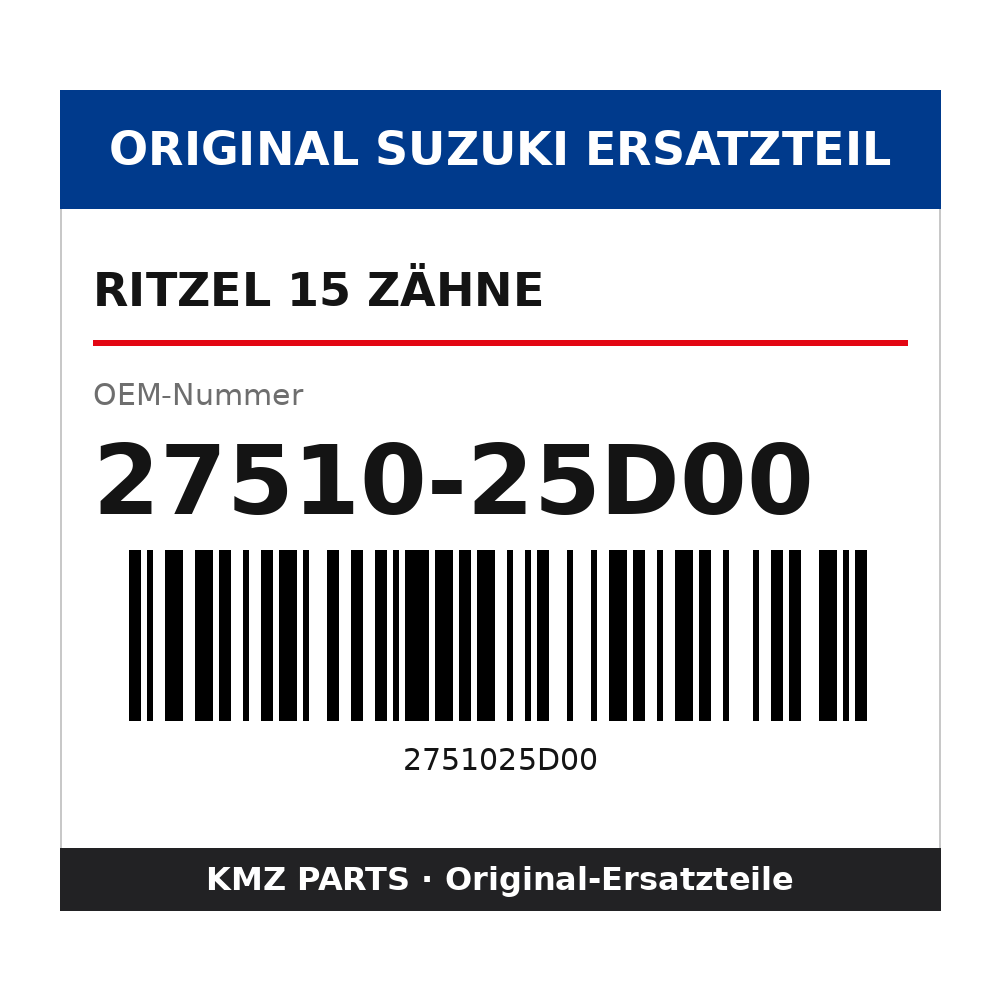 Suzuki Ritzel 15 Zähne 27510-25D00