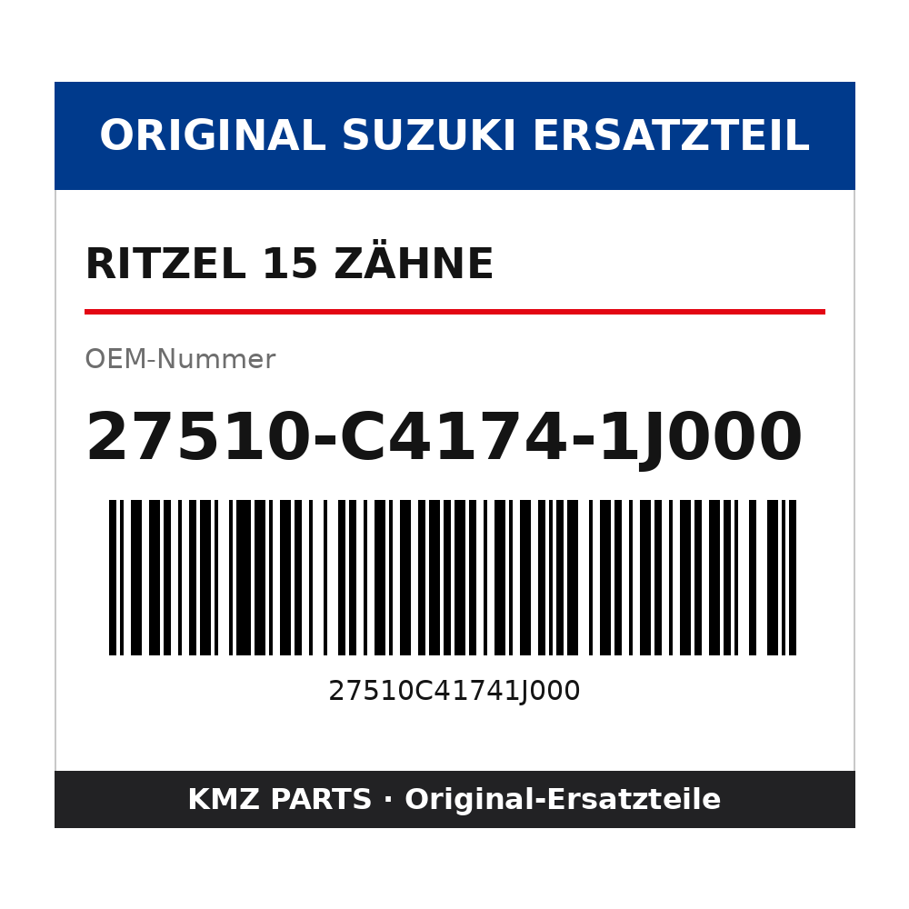 Suzuki Ritzel 15 Zähne 27510-C4174-1J000