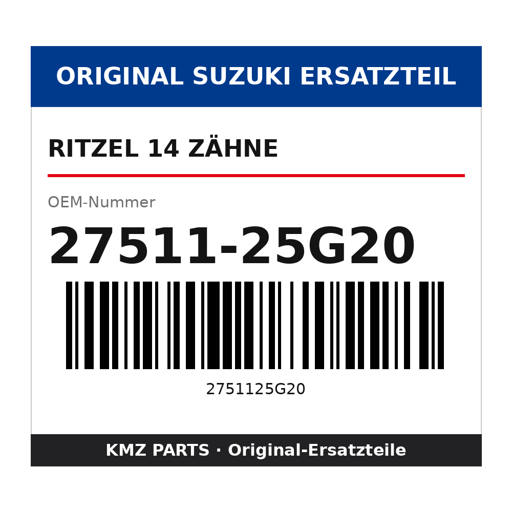 Suzuki Ritzel 14 Zähne 27511-25G20