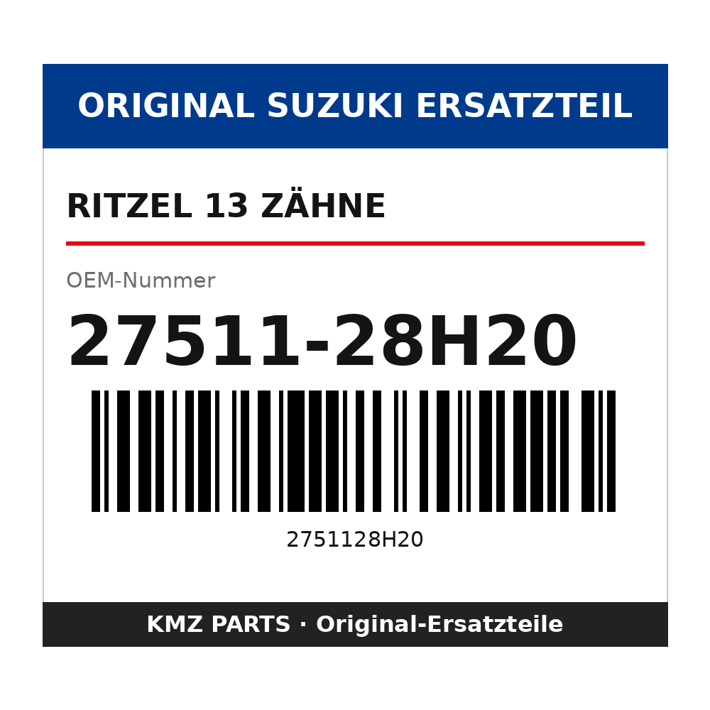 Suzuki Ritzel 13 Zähne 27511-28H20