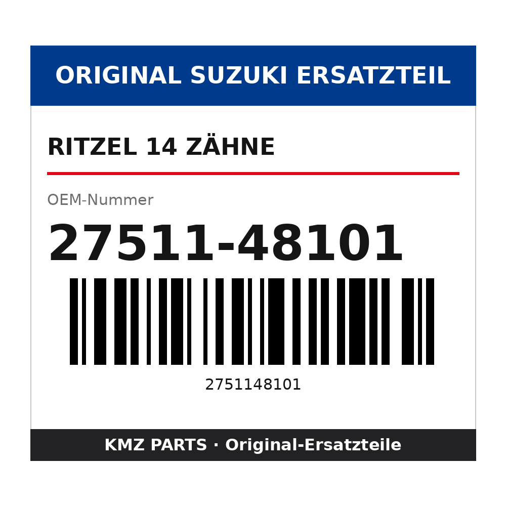 Suzuki Ritzel 14 Zähne 27511-48101