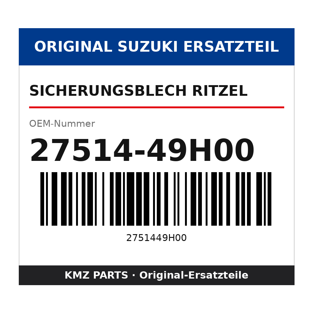 Suzuki Sicherungsblech Ritzel 27514-49H00