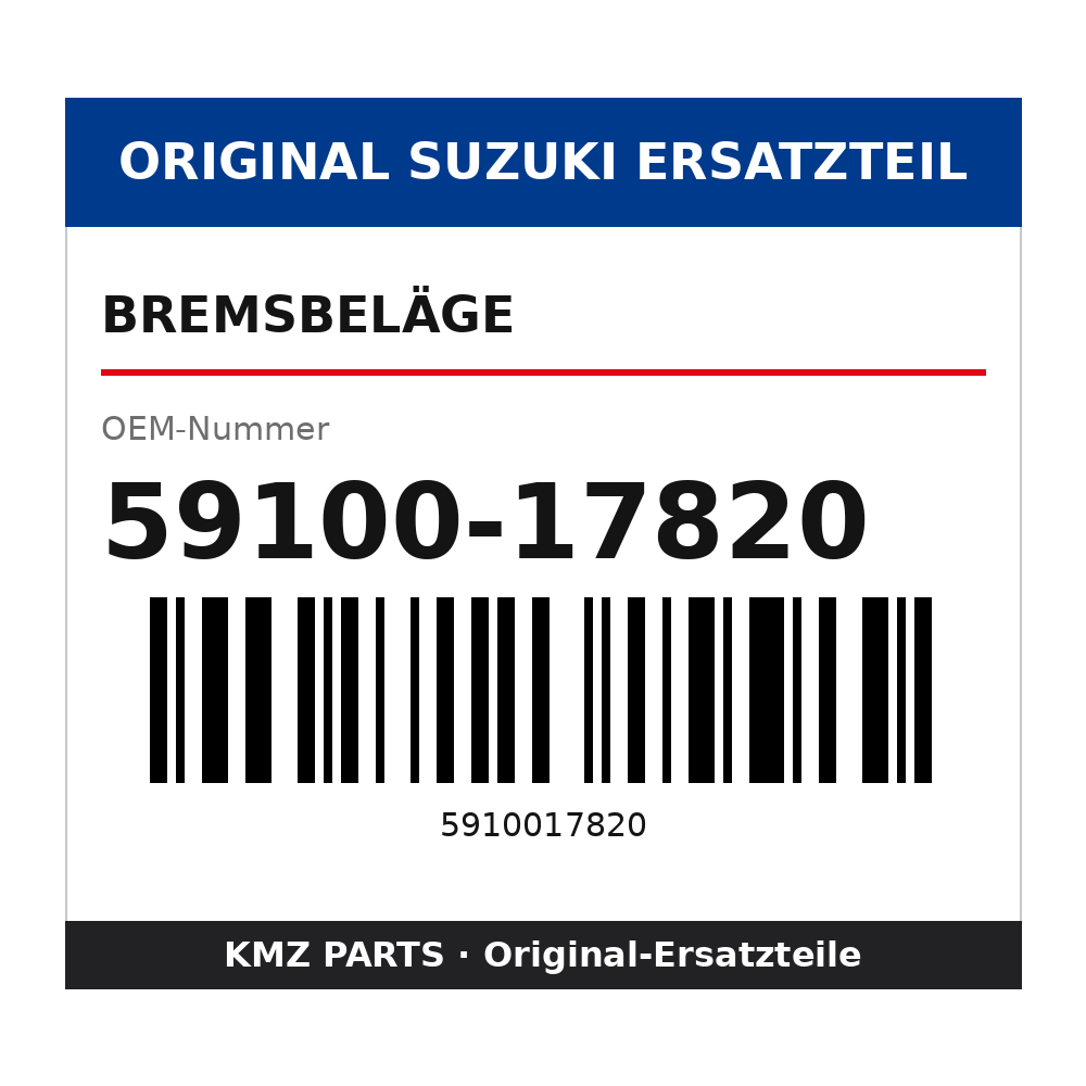 Suzuki Bremsbeläge 59100-17820