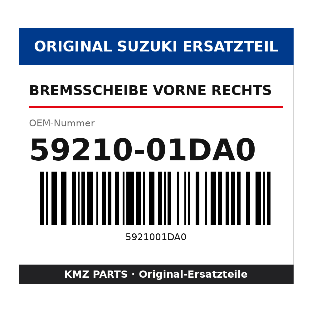 Suzuki Bremsscheibe vorne rechts 59210-01DA0