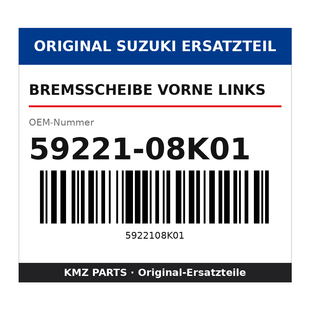 Suzuki Bremsscheibe vorne links 59221-08K01