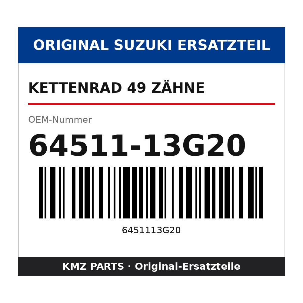 Suzuki Kettenrad 49 Zähne 64511-13G20