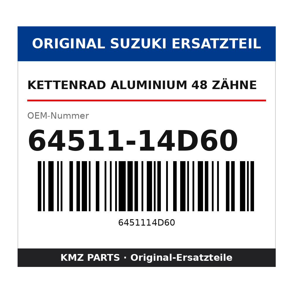 Suzuki Kettenrad Aluminium 48 Zähne 64511-14D60