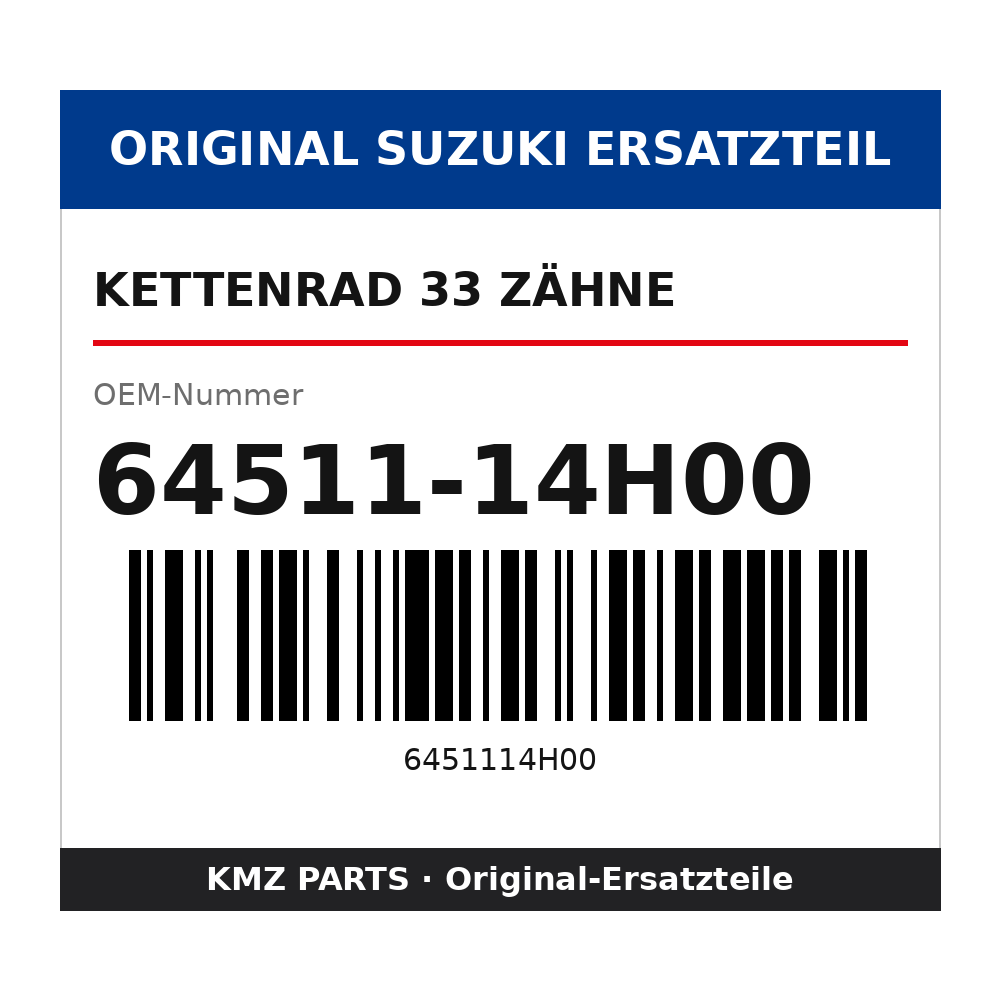 Suzuki Kettenrad 33 Zähne 64511-14H00